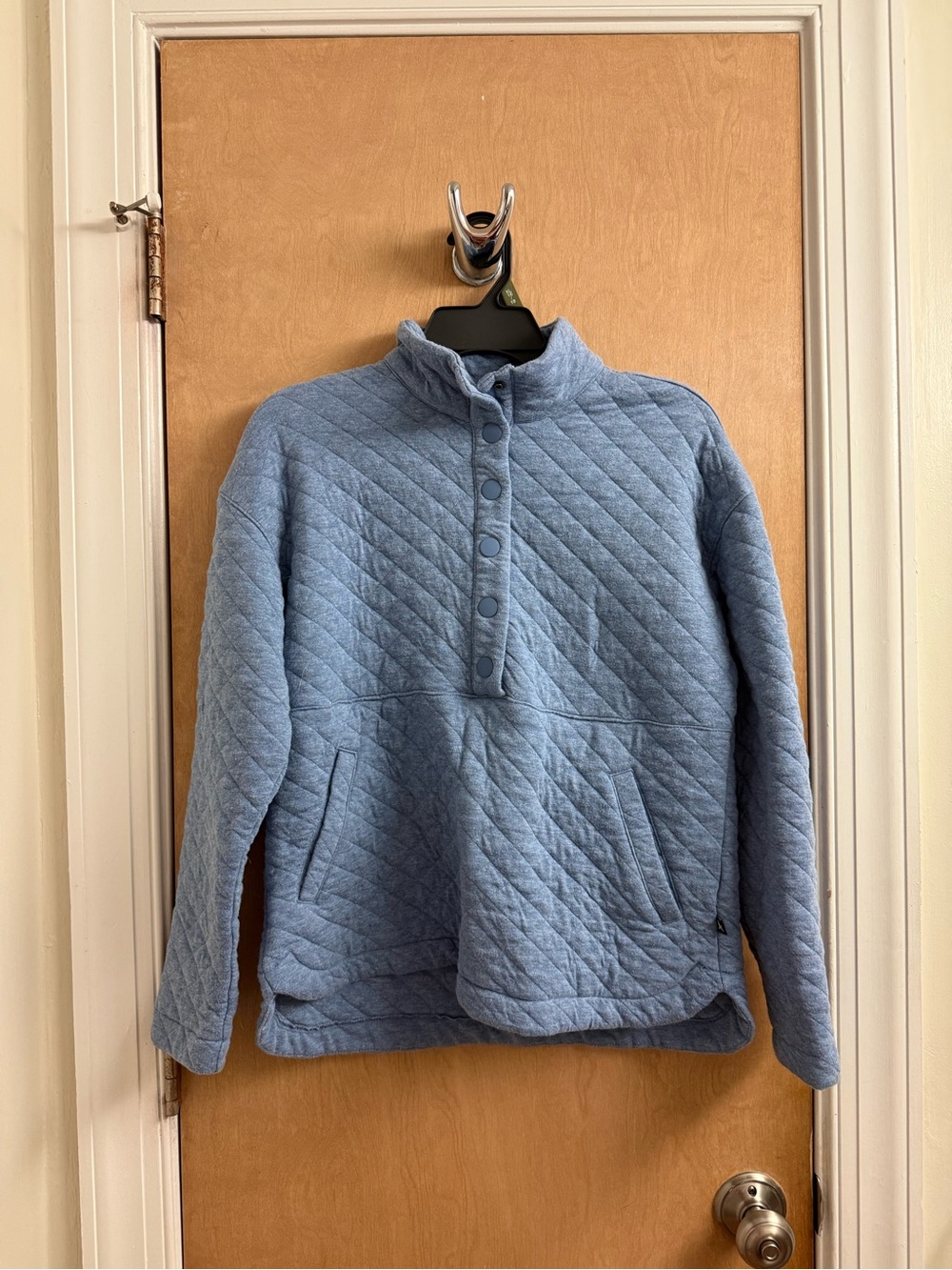 Eddie Bauer Blue Quilted Pullover Sweatshirt Sz M